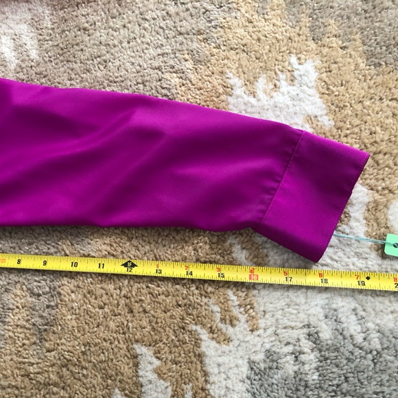 Vintage Christian Dior Pleated Front Blouse Purple Sz 14 NWT! - Picture 10 of 10